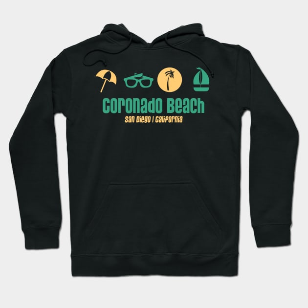 Coronado Beach - San Diego, California - Best Beach in the World Hoodie by Contentarama